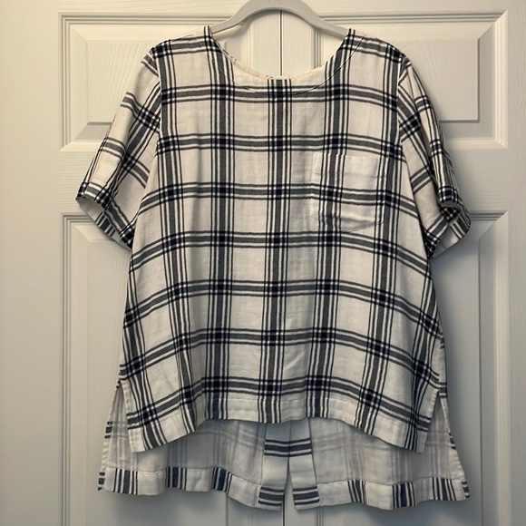 Madewell Industry Button Back Top in Plaid - Picture 7 of 15